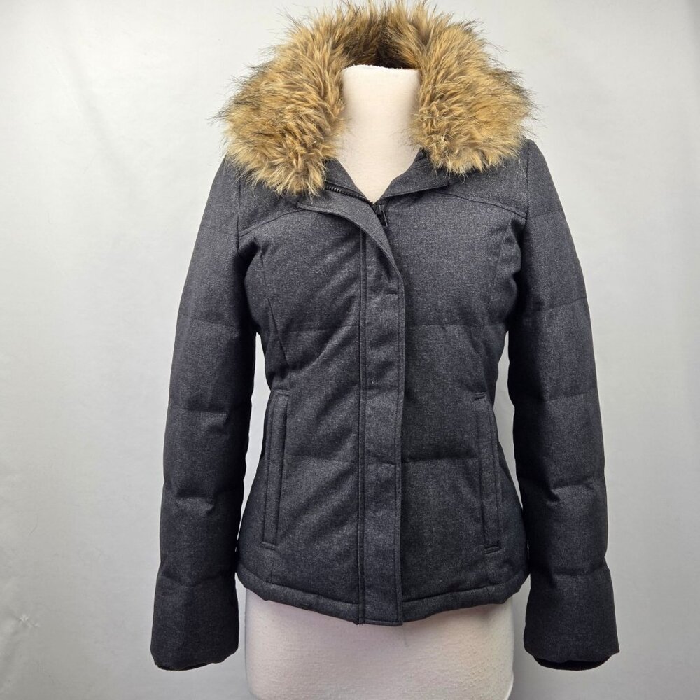 Prana Jasmine Goose Down Winter Jacket In Charcoal Grey Small